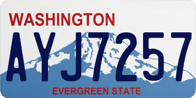 WA license plate AYJ7257