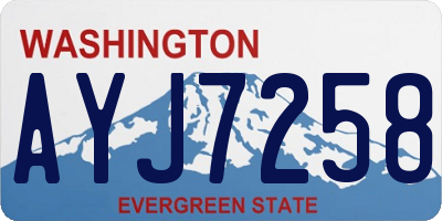 WA license plate AYJ7258