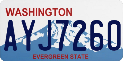 WA license plate AYJ7260