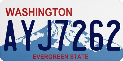WA license plate AYJ7262