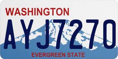 WA license plate AYJ7270