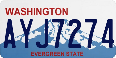 WA license plate AYJ7274