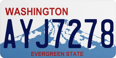 WA license plate AYJ7278