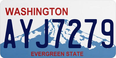 WA license plate AYJ7279