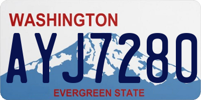 WA license plate AYJ7280
