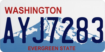WA license plate AYJ7283