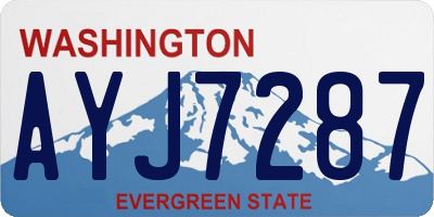WA license plate AYJ7287