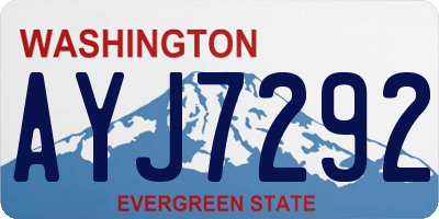 WA license plate AYJ7292