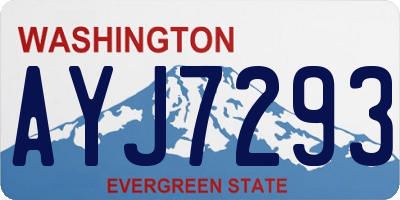 WA license plate AYJ7293