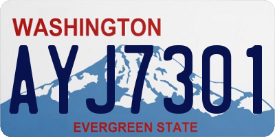 WA license plate AYJ7301