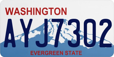 WA license plate AYJ7302