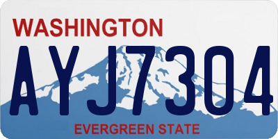 WA license plate AYJ7304