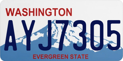WA license plate AYJ7305