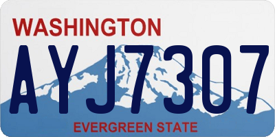 WA license plate AYJ7307