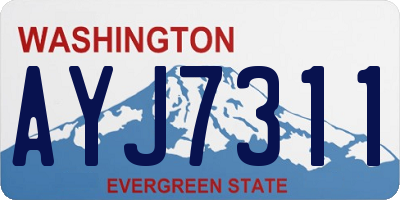 WA license plate AYJ7311