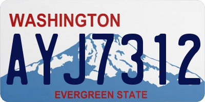 WA license plate AYJ7312