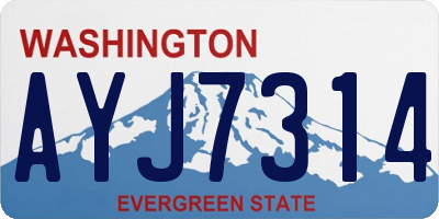 WA license plate AYJ7314