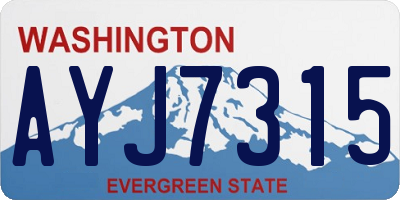 WA license plate AYJ7315