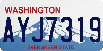 WA license plate AYJ7319