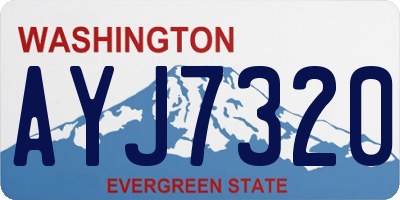 WA license plate AYJ7320