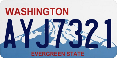 WA license plate AYJ7321