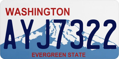 WA license plate AYJ7322