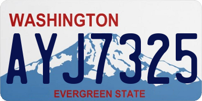 WA license plate AYJ7325