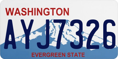 WA license plate AYJ7326