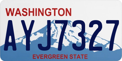 WA license plate AYJ7327