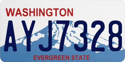 WA license plate AYJ7328