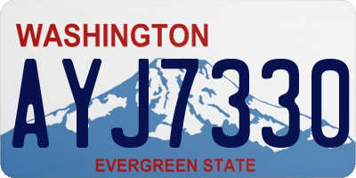 WA license plate AYJ7330