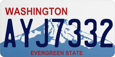 WA license plate AYJ7332