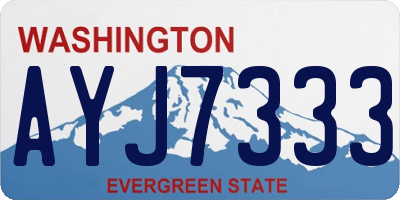 WA license plate AYJ7333