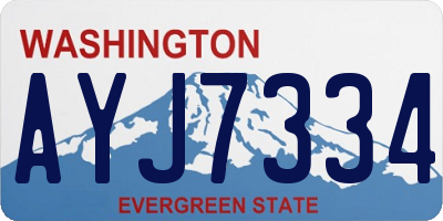 WA license plate AYJ7334