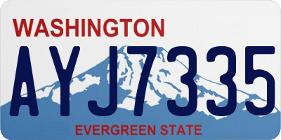 WA license plate AYJ7335