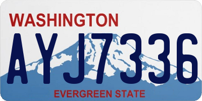 WA license plate AYJ7336