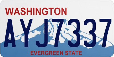 WA license plate AYJ7337