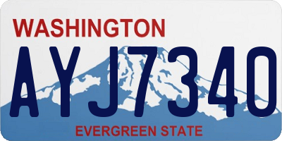 WA license plate AYJ7340