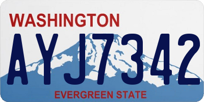 WA license plate AYJ7342