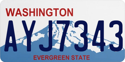 WA license plate AYJ7343