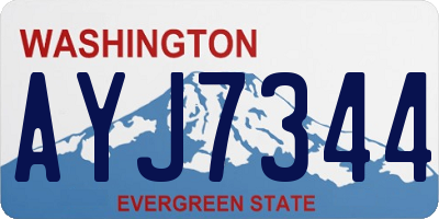 WA license plate AYJ7344