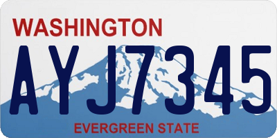 WA license plate AYJ7345