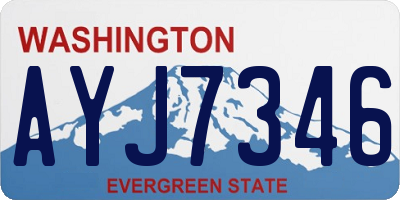 WA license plate AYJ7346
