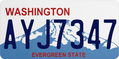 WA license plate AYJ7347