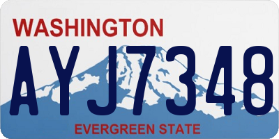WA license plate AYJ7348