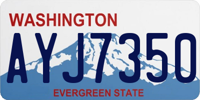 WA license plate AYJ7350