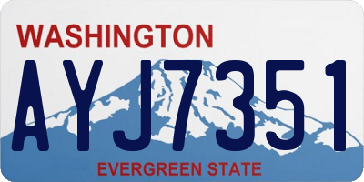 WA license plate AYJ7351