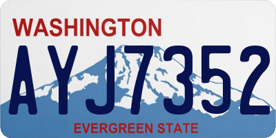 WA license plate AYJ7352