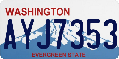 WA license plate AYJ7353