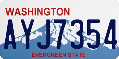 WA license plate AYJ7354
